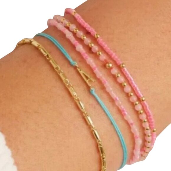 Gorjana Initial Prism Bracelet – Blue String with Gold-Plated "A" Charm – NWT - Picture 2 of 6